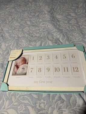 Pearhead Mint and Cream "My First Year" Monthly Photo Frame